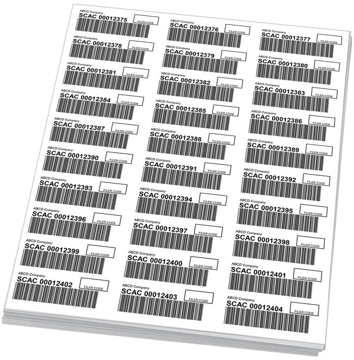 PAPS Barcode Labels (Sheets)