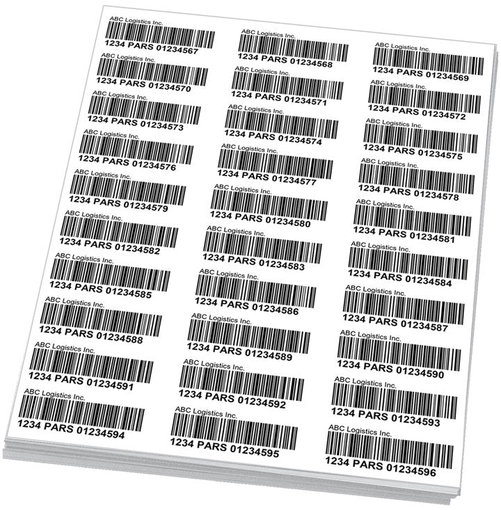 PARS Barcode Labels (Sheets)